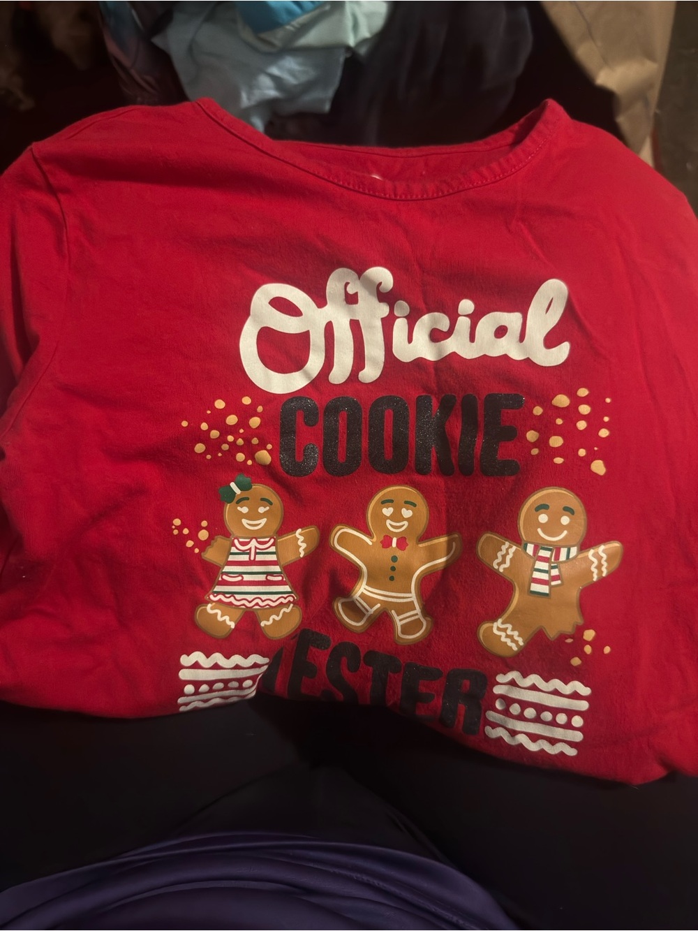 Holiday Time Red 'Official Cookie' Kids Graphic Tee